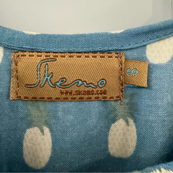 Skeno Jumpsuit Blue‎ and White Pineapple Print size Small - Picture 5 of 7